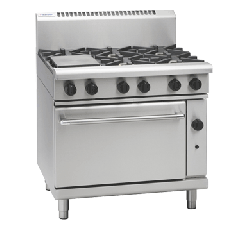 Waldorf '800 Series' 900mm wide 6 Burner with Electric RN8610GE Static Oven