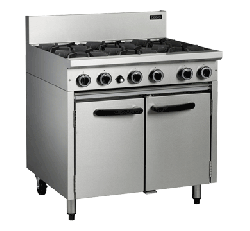 Cooktop with 6 gas burners