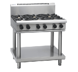 Waldorf '800 Series' 900mm Wide Gas 6 Burner with Leg Stand