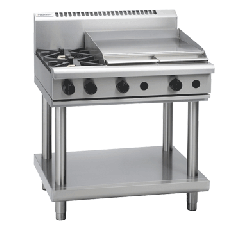 Waldorf RN8606G-LS '800 Series' Gas 2 Burner with 600mm Griddle on Leg Stand 