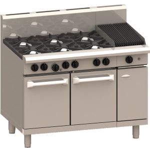 LUUS 'Professional' 6 Burner with 300mm wide Barbecue and Static Oven