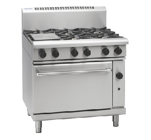 Waldorf '800 Series' 900mm wide 6 Burner with Electric RN8610GE Static Oven