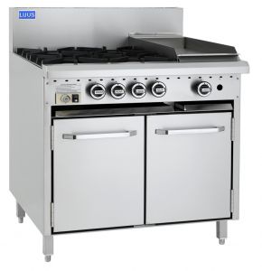 LUUS 4 Burner with 300mm wide Grill and Static Oven